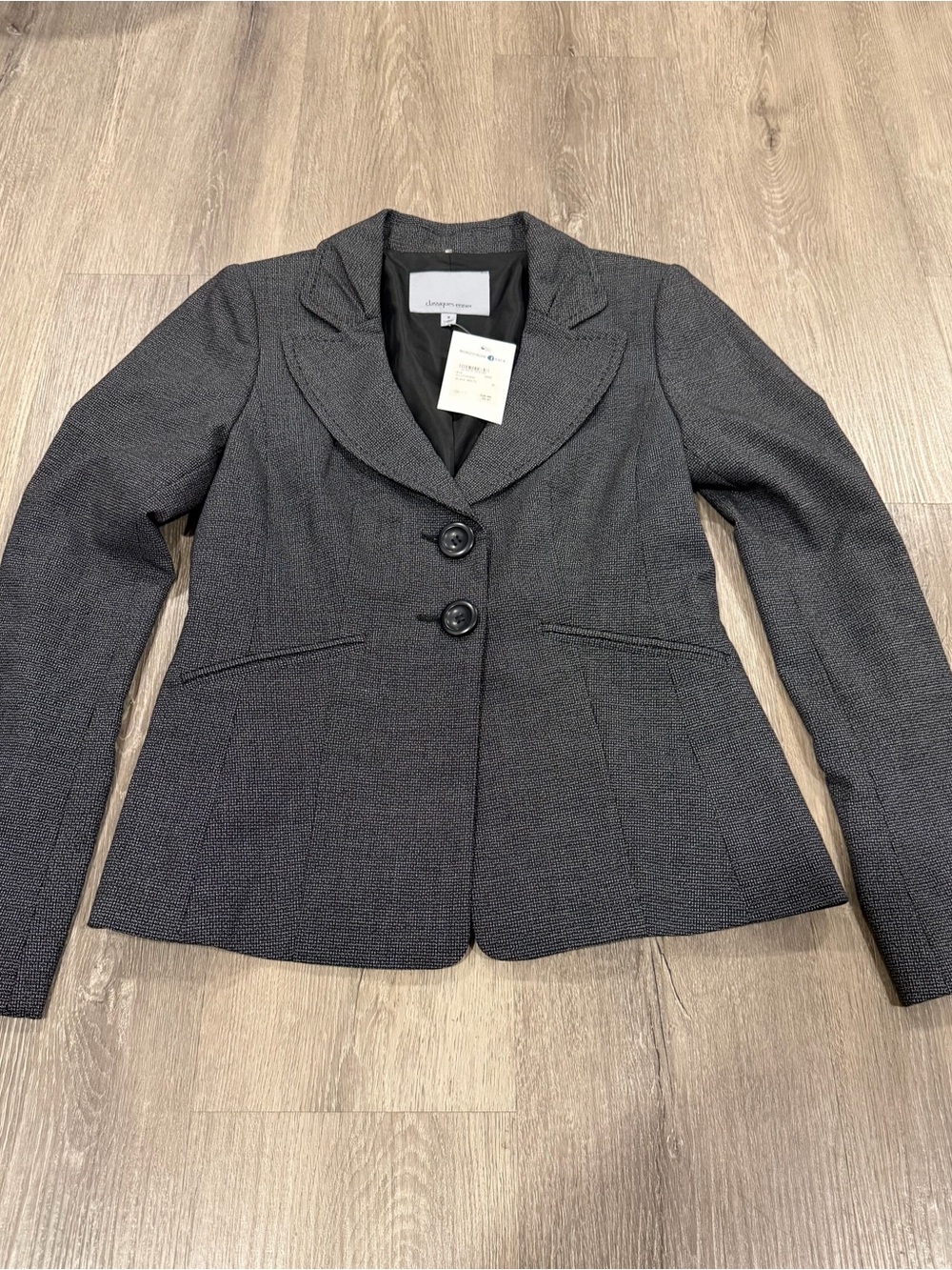 Nordstrom Charcoal Textured Two-Button Blazer